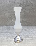 White/Silver Metallic Accent Glass Vase 21.25"