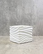 White Wave Porcelain Container 6.25" x 5.25"