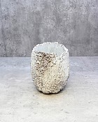 Ceramic Fossil Planter White 6"