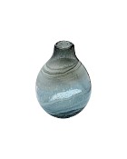 Blue Swirl Glass Bulb Vase 8" x 4.5" x 10.75"