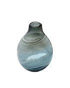 Blue Swirl Glass Bulb Vase 10.75"H