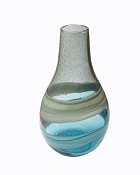 Blue Swirl Glass Bulb Vase 