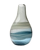 Blue Swirl Glass Bulb Vase 14.25"H