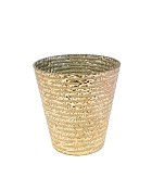 Etched Line Gold Lustre Taper Glass Vase  6" x 6"