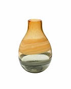 Yellow Swirl Glass Bulb Vase 10.75"H