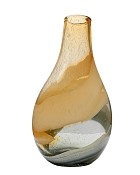 Amber Swirl Glass Bulb Vase 