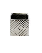 Radiance Ceramic Silver Finish Cube Container 4" x 4" x 4"