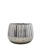 Two Tone Electra Ceramic Silver Container 6" Diameter x 4.5"