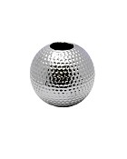 Helio Hammered Ceramic Ball Vase Silver 5.5" Diameter x 5"