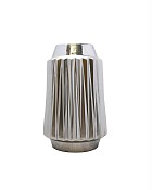 Faceted Ceramic 9" Silver Vase