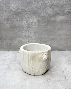 Adler Bark Concrete Container White 4.75" Diameter x 3.5"