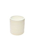 Ripple White Ceramic 6" Diameter x 6" Cylinder Vase