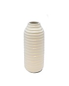 Hive White Ceramic Vase 8"