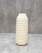 Hive White Ceramic Vase 8"
