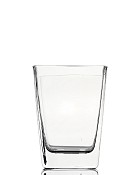 Square Tapered Clear Glass Vase 5"H