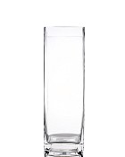 Square Clear Glass Vase 12"H