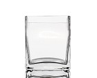 Square Clear Glass Vase 5"H (4"x4")
