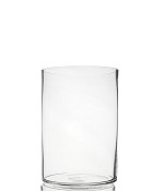 Cylinder Clear Glass Vase 7"H
