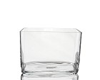 Rectangular Clear Glass Vase 7"H (9.5"L x 5"W)
