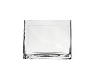 Rectangular Clear Glass Vase 5.5"H
