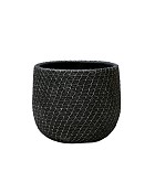 Mesh Texture Black Cement Container 7" Diameter