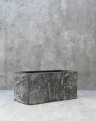 Rectangular Slate Cement Container Dark Grey 4.5" 9"