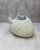 Tipped Urn Concrete Planter Green Wash 6"