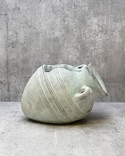 Tipped Urn Concrete Planter Green Wash 6"