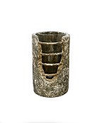 Medium Grid Cylinder Cement Container Grey 8.5"