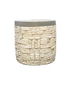 Round Brick Well Cement Container Grey 6"