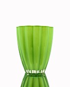 Lime Green Glass Vase 6.75" x 5.5"