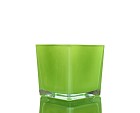 Lime Green Square Glass Vase 