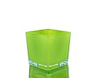 Lime Green Square Glass Vase 