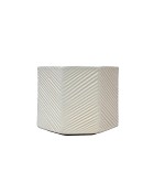 Hexagon Ceramic White Container 5.5" x 4"