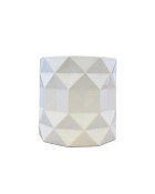 Diamond Pattern White Ceramic Container 4.5" x 4.7"