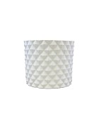 Ceramic Diamond Embossed White Container 5" x 4.5"