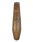 Deco Ceramic Brown/Gold Vase 16"