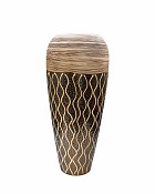 Deco Ceramic Brown/Gold Vase 16.5"