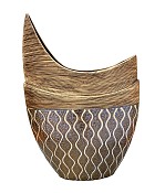 Deco Ceramic Brown/Gold Vase 17.5"