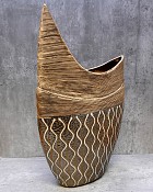 Deco Ceramic Brown/Gold Vase 17.5"