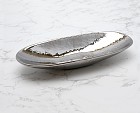 Hammered Ceramic 12" Long Platter Aluminium Finish