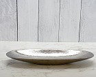 Hammered Ceramic 12" Long Platter Aluminium Finish