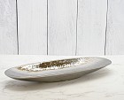 Hammered Ceramic 16" Long Platter Aluminium Finish