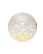 LED Crackle Glass Sphere Decor Light  6" Diameter