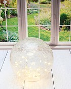 LED Crackle Glass Sphere Decor Light  8" Diameter