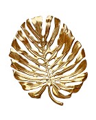 Nickel Plated Monstera Leaf Wall Platter 19" Long