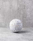 White Wash Textured Decorative Ball 4.5"D