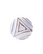 Large Layered Patterned Decorative Ball White Wash