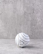 White Wash Patterned Decorative Ball 3.25"D