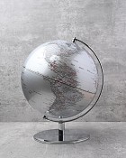 World Globe - Silver 12"H